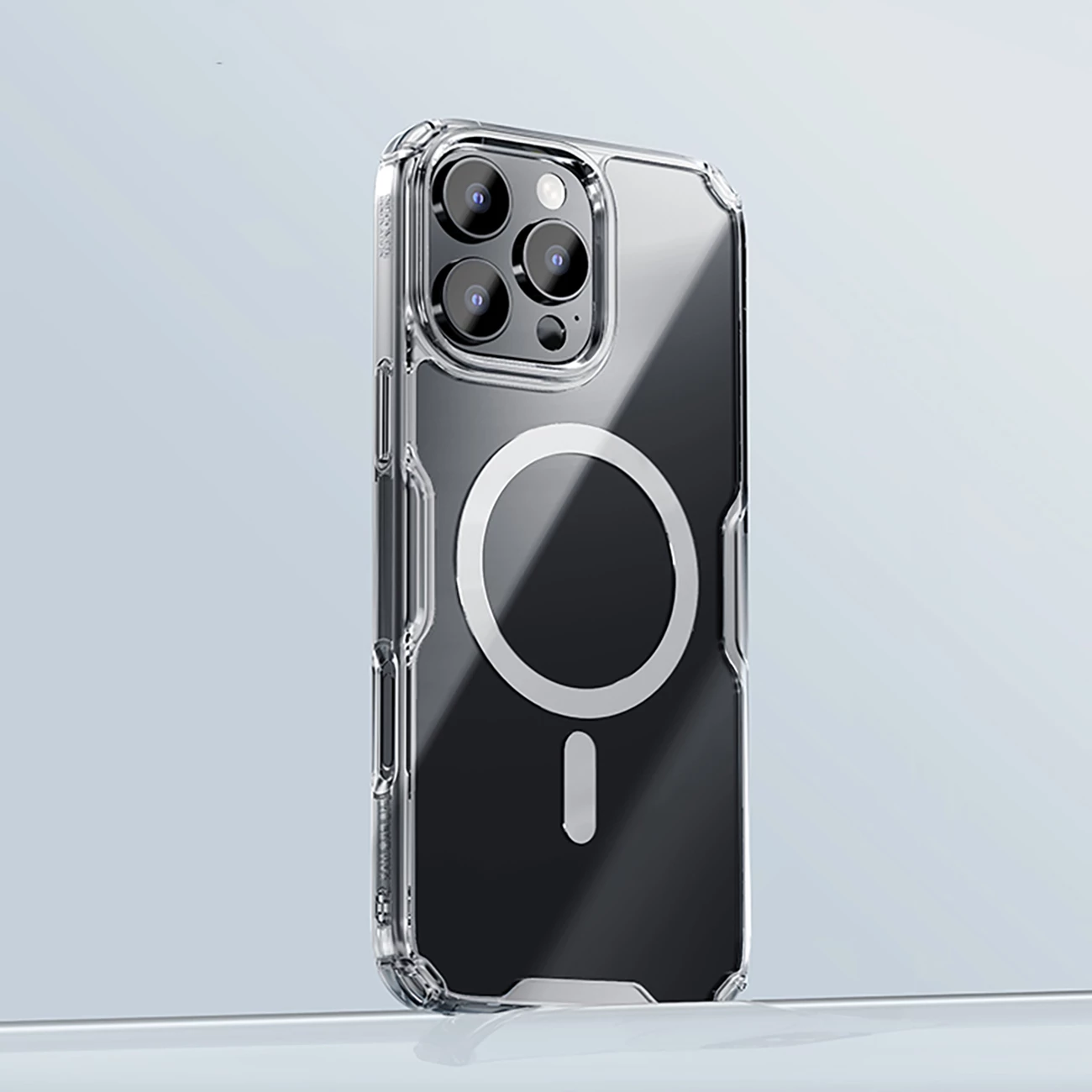 Mbështjellës Nillkin Nature Pro Magnetic Case për iPhone 16, MagSafe, Transparent & Bardhë