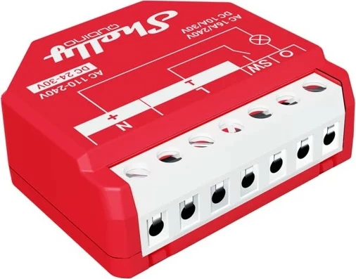 Smart switch Shelly Qubino Wawe 1PM, 25 dBmW, Z-Wave, 40 m, e kuqe