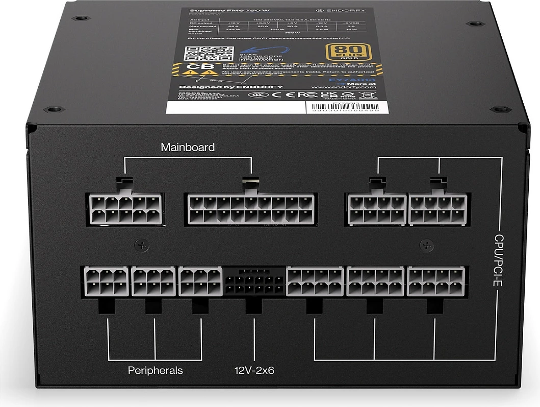 Furnizues energjie Endorfy Supremo FM6 750W, 80 PLUS Gold, ATX 3.1, fully-modular, i zi