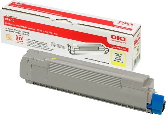 Toner OKI 43487709, 6000 faqe, Verdhë, 1 copë
