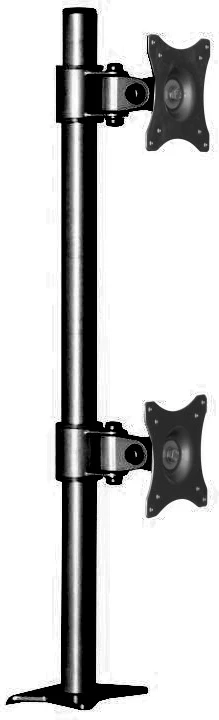 Mbajtës tavoline për dy monitorë Edbak SV08, Metal, i zi dhe argjendtë