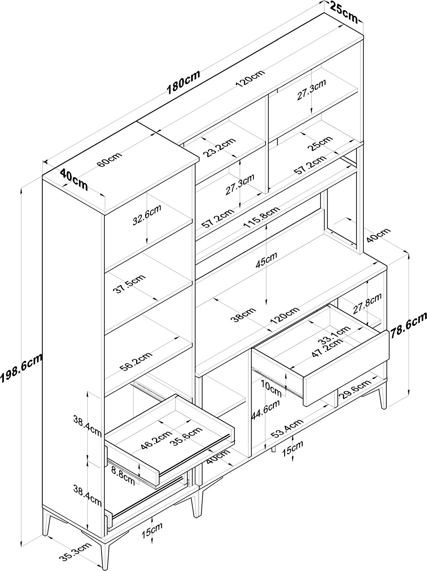 Dollap multifunksional Hanah Home, JE133 - 3054, i bardhë