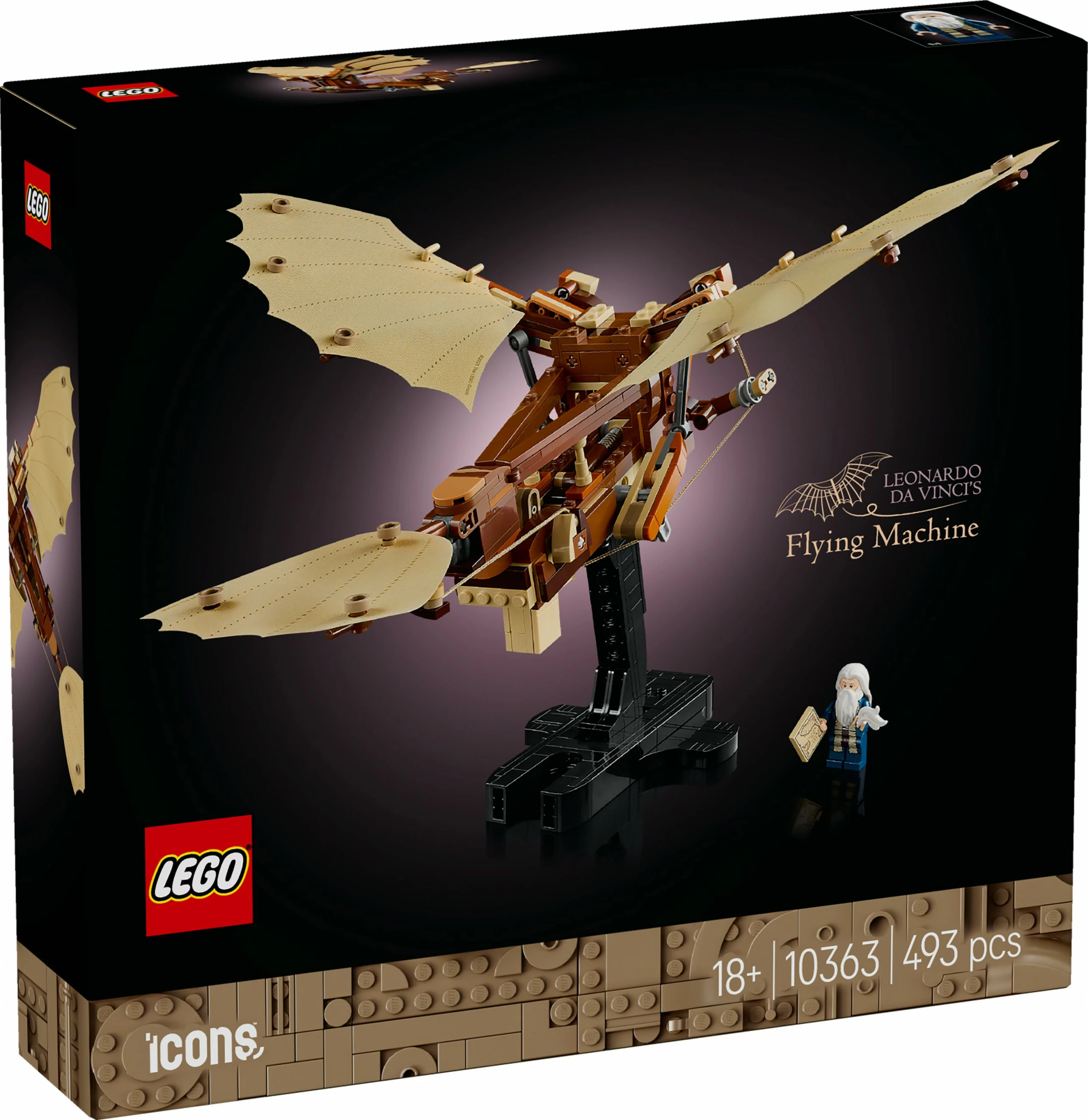 Set ndërtimi LEGO Leonardo da Vinci's Flying Machine, 493 pjesë, shumëngjyrësh