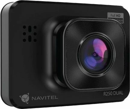 Video regjistrues për veturë Navitel R250 Dual Full HD 1080p, ekran 2", kënd 140°, microSD deri 64GB, me kamerë të pasme, i zi