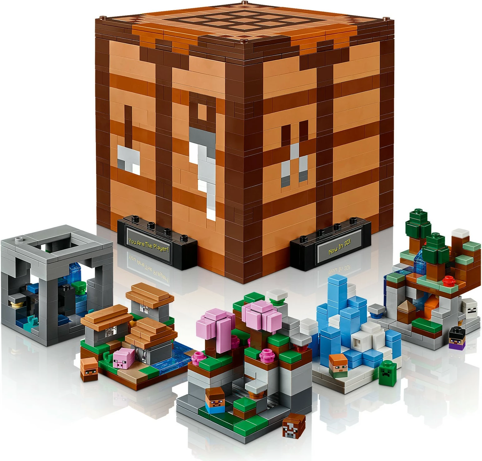Set ndërtimi LEGO Minecraft 21265, The Crafting Table, 1195 pjesë, multikolor