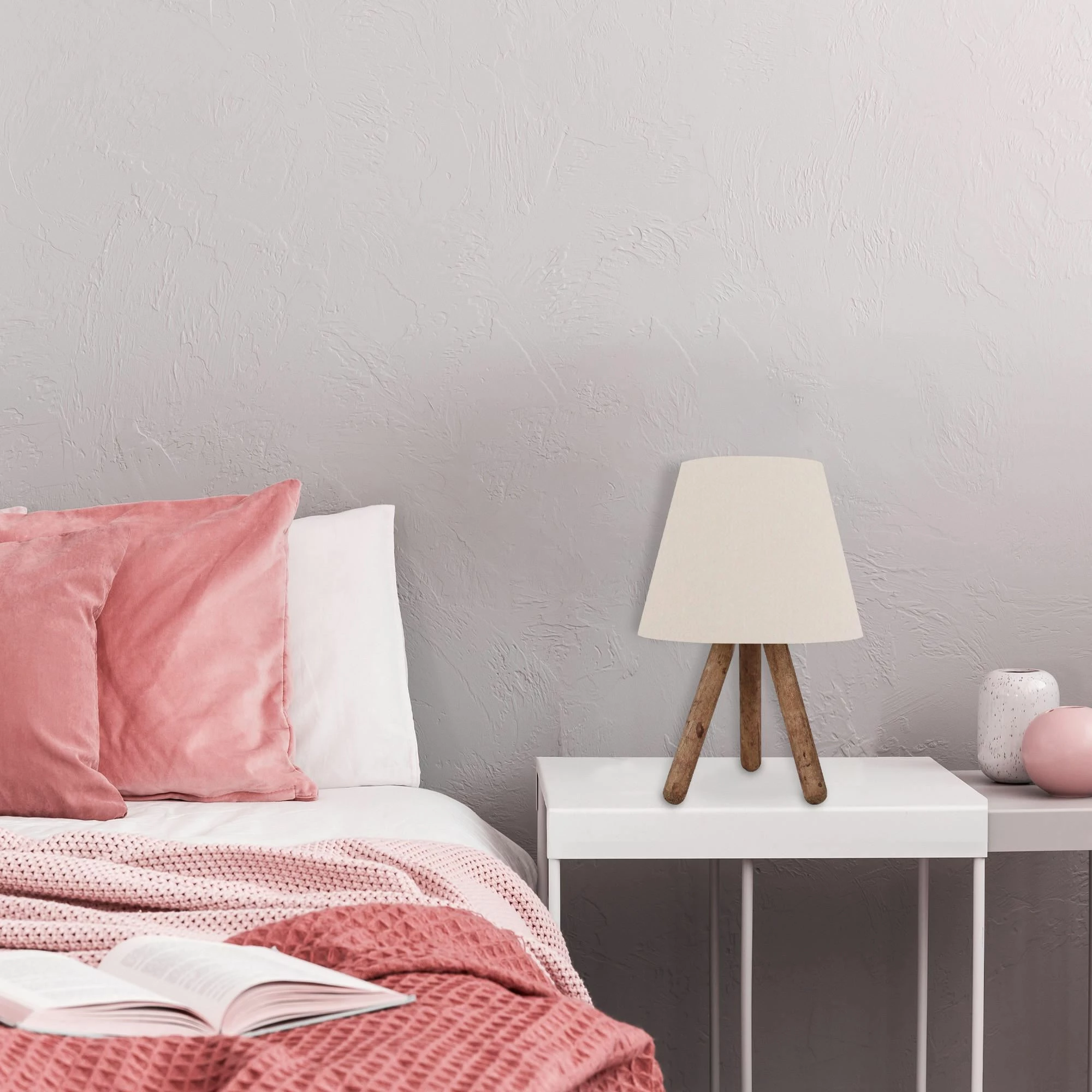 Llambë tavoline Opviq, AYD-1970, e bardhë dhe arre, 22x33cm