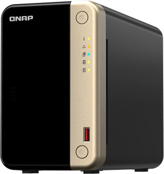 NAS server QNAP TS-264-8G, 8GB RAM, 2-bay, 2x 2.5GbE, HDMI 4K, M.2 NVMe cache, zi/arin
