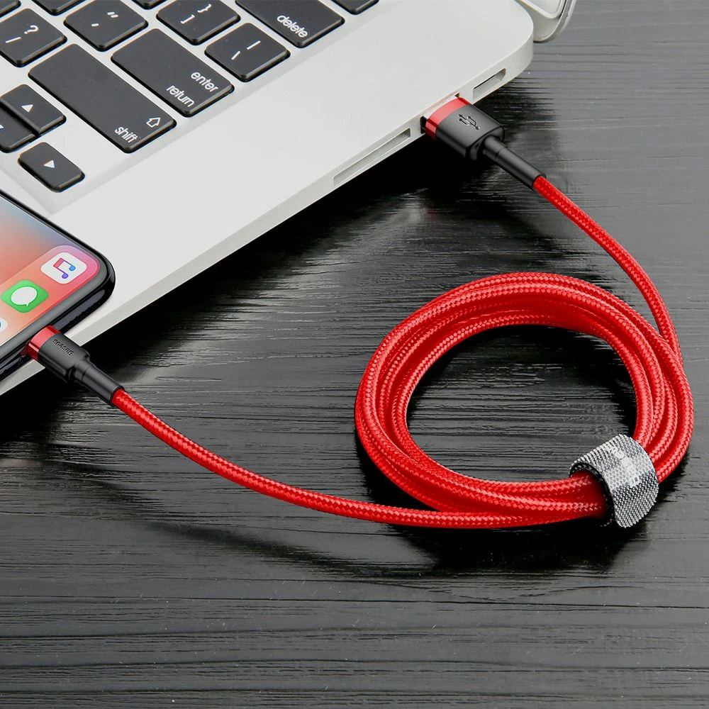 Kabl USB-A në Lightning Baseus Cafule CALKLF-C09 2m e kuqe