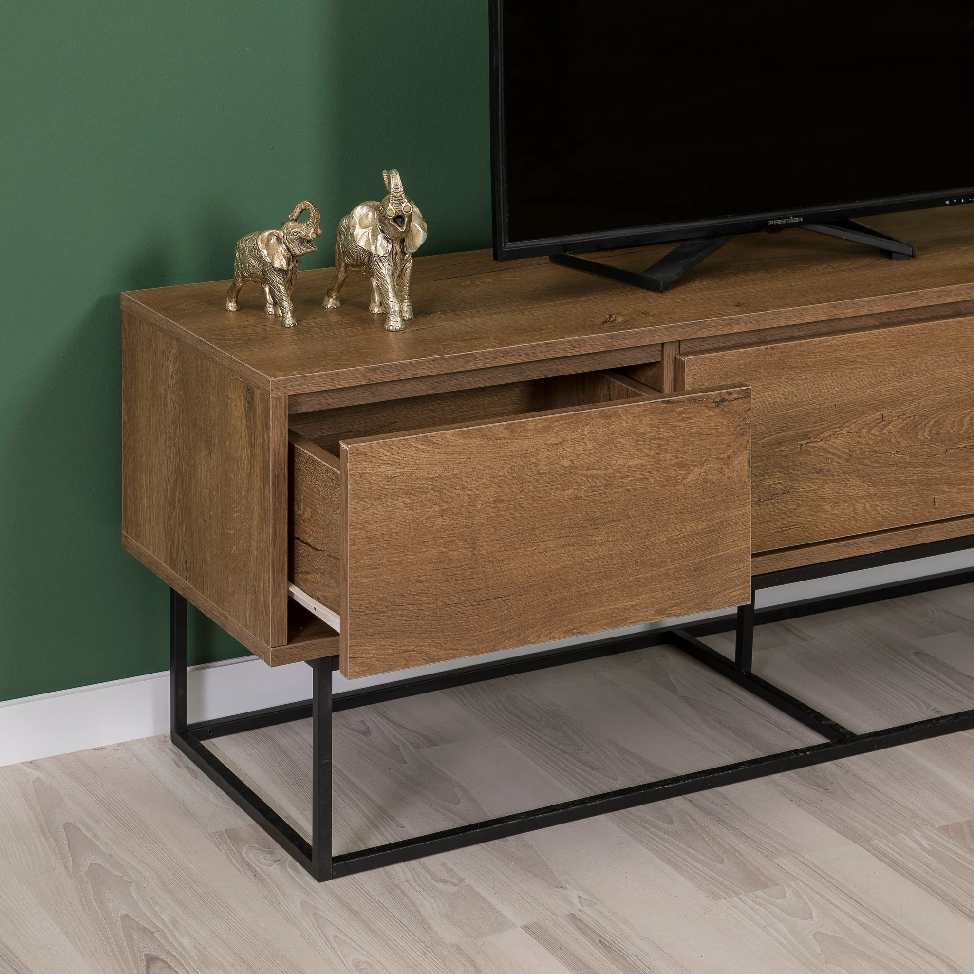 Set mobiljesh për dhomë dite Skye Decor, Laxus Takım 16, ngjyrë arrë dhe e zezë