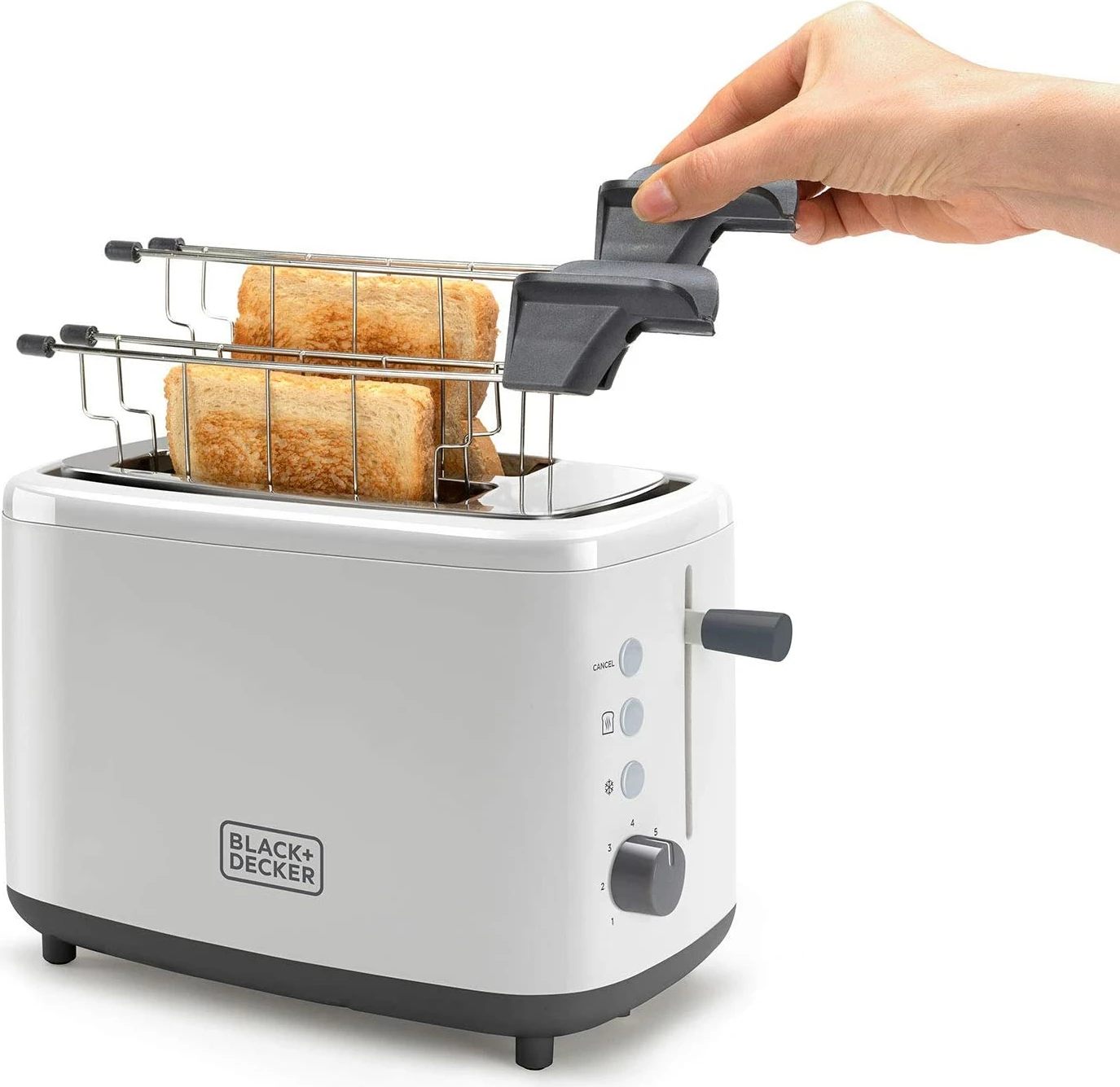 Toaster Black&Decker BXTOA820E 820W, 2 slote të gjera 13 cm, 7 nivele pjekjeje, i zi
