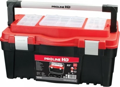 Kuti veglash Proline 35752 22\" 550x267x277 me dorezë alumini, e kuqe/zezë
