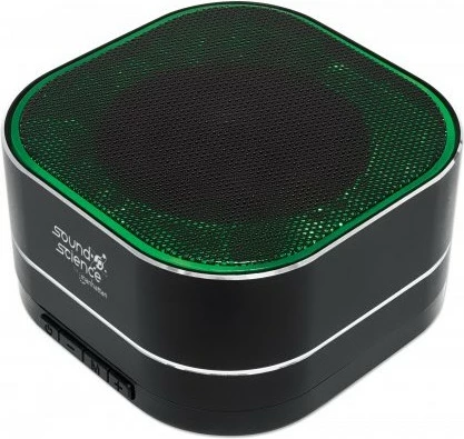 Altoparlant Bluetooth MANHATTAN Sound Science Metallic LED, Bluetooth 5.0, mikrofon, FM radio, MicroSD, zi