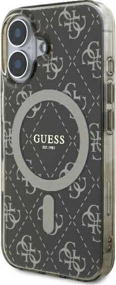 Mbështjellës Guess IML 4G Background MagSafe për iPhone 16 Plus, Kafe