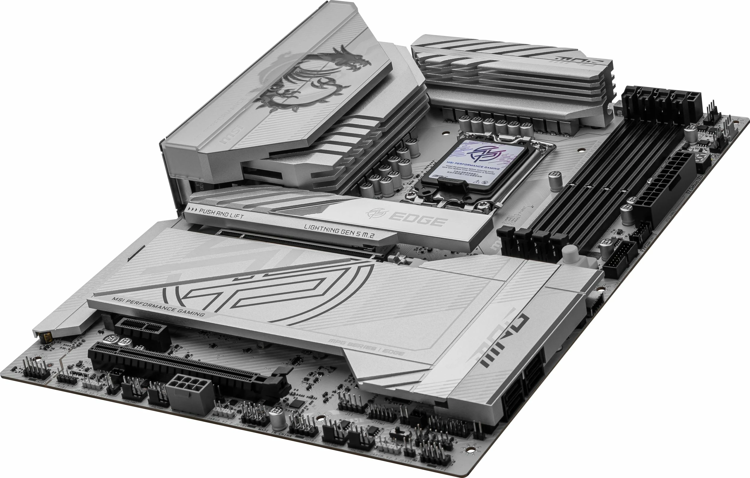 Pllakë amë MSI MPG Z890 EDGE TI WIFI, ATX, Intel Z890, LGA1851, DDR5 256GB, Wi‑Fi 7, bardhë/argjendtë