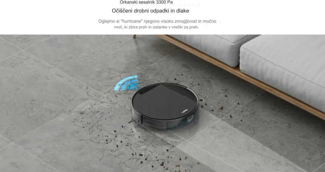 Robot fshesë me korrent Lydsto G1, 3300Pa, me funksion larjeje, Wi‑Fi, bateri 2600mAh, e bardhë