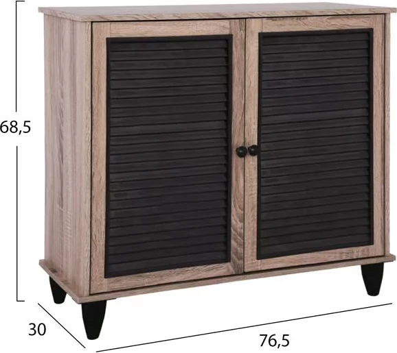 Kabinet këpucësh druri, FH2266.02, 76.5x30x68.5 cm, e zezë
