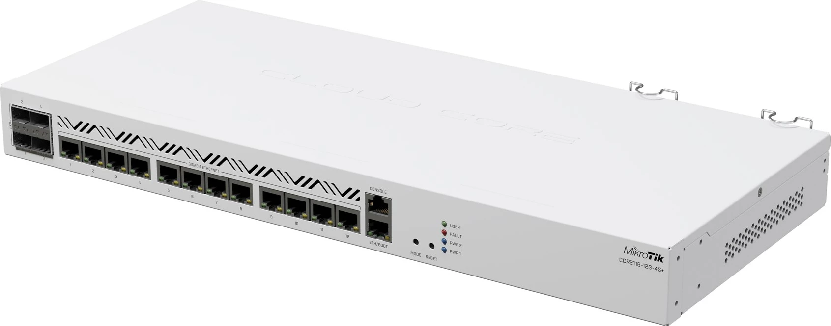 Router MikroTik CCR2116-12G-4S+ Gigabit Ethernet, Bardhë