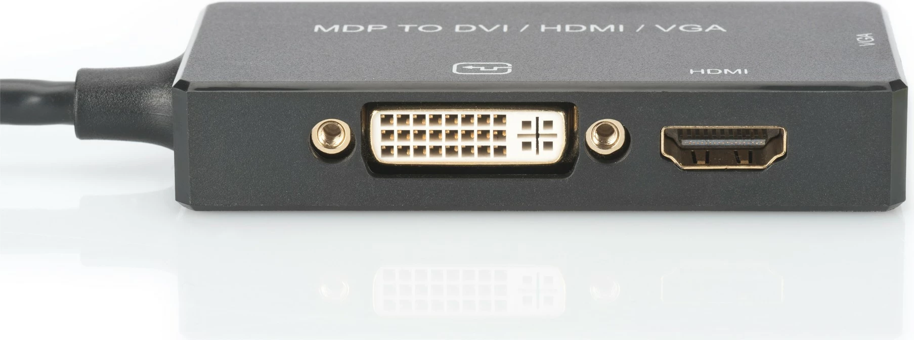 Kabllo konvertues Digitus mDP në DVI/HDMI/VGA, 0.2m, i zi
