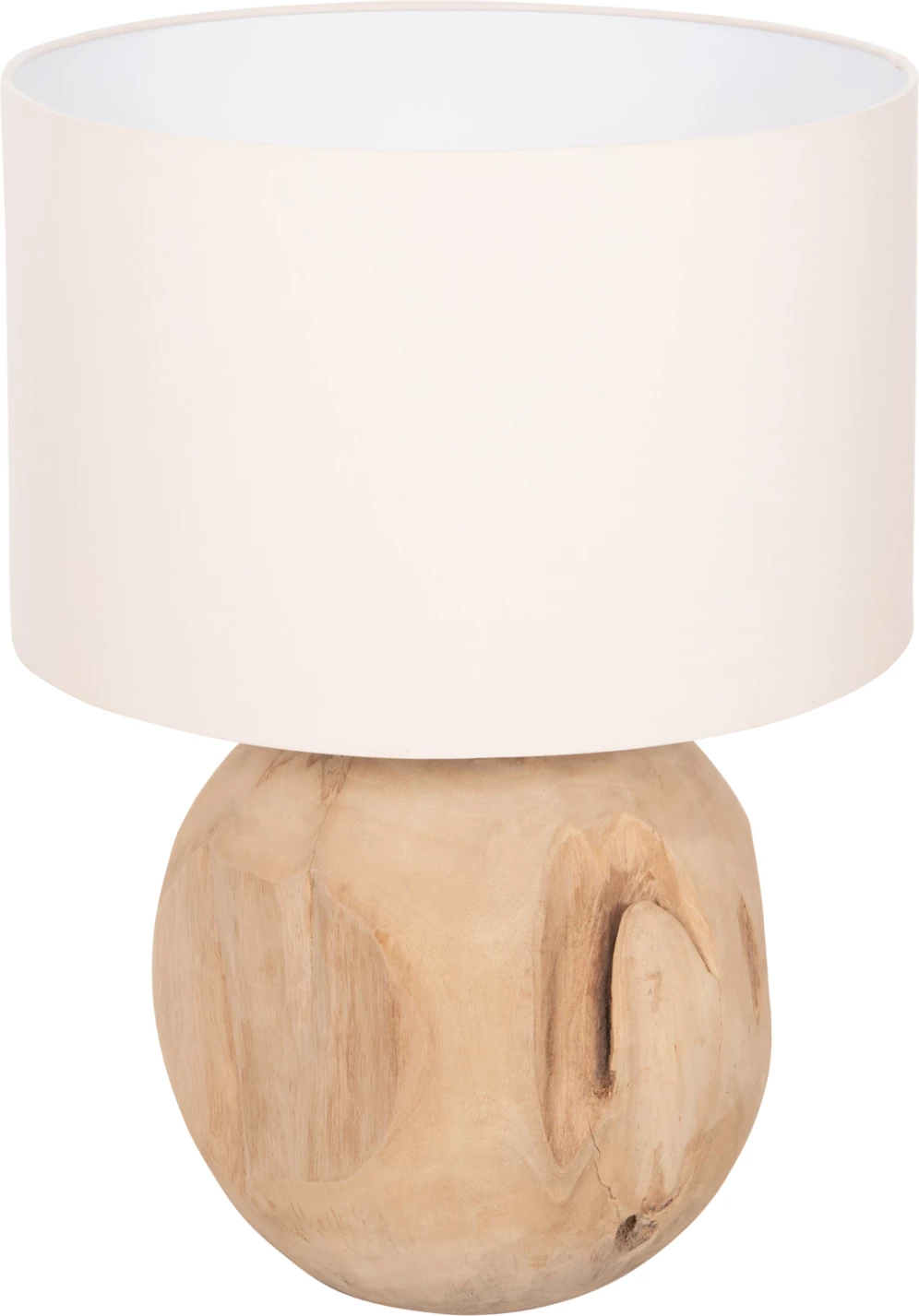 Lampë tavoline ORANYE FH4421 dru tik-PVC e bardhë Φ40x53Hcm