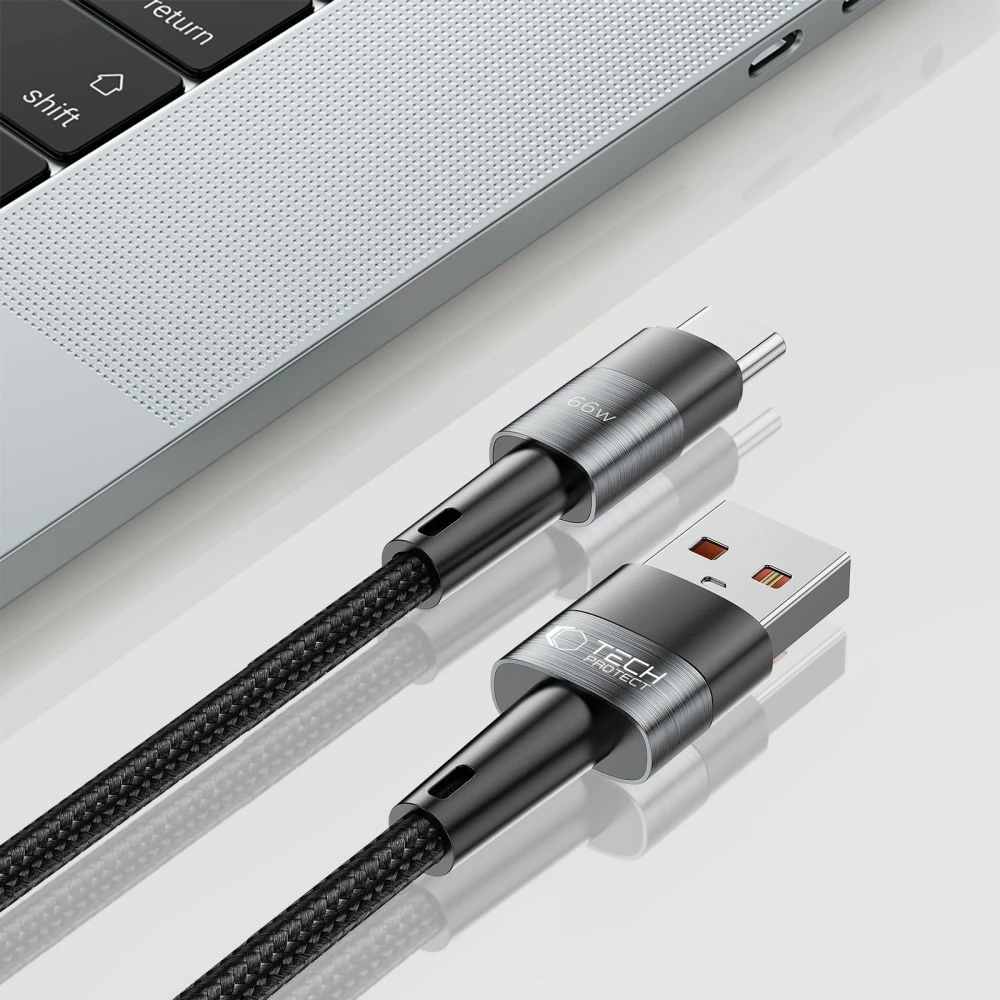 Kabllo USB-C/USB-C Tech-Protect UltraBoost 1m, 66W, Gri