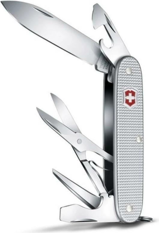 Thikë zvicerane multifunksionale, Victorinox, Pioneer X Alox 0.8231.26, 93 mm, me gërshërë, argjendtë