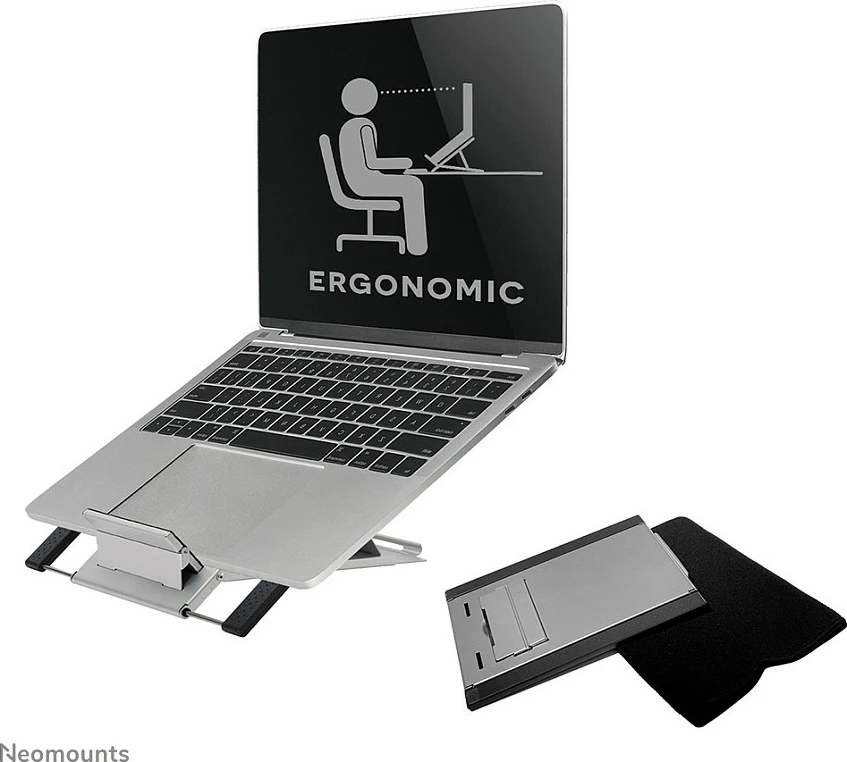 Mbajtës laptopi Neomounts NSLS100, alumini, i palosshëm, për 10-22 inç, argjend