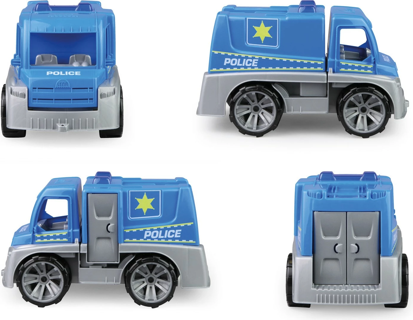 Set lodër makinë policie Lena Truxx me aksesorë, plastikë, blu/argjendtë