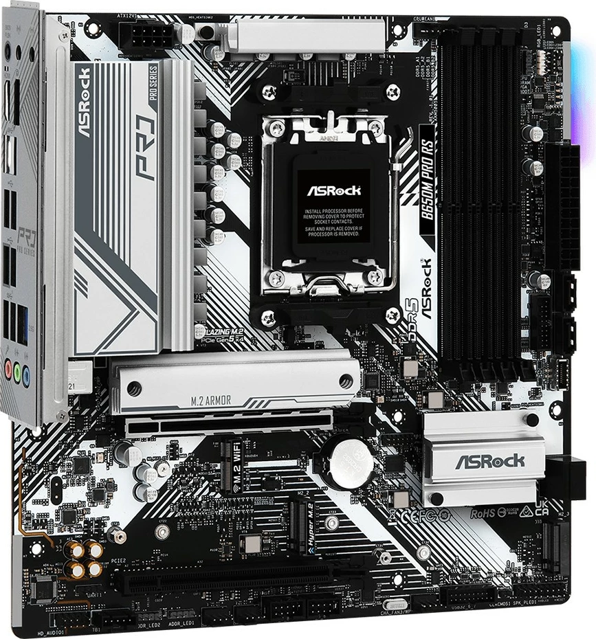 Pllakë amë ASRock B650M Pro RS, AMD, Socket AM5, DDR5-SDRAM, micro ATX