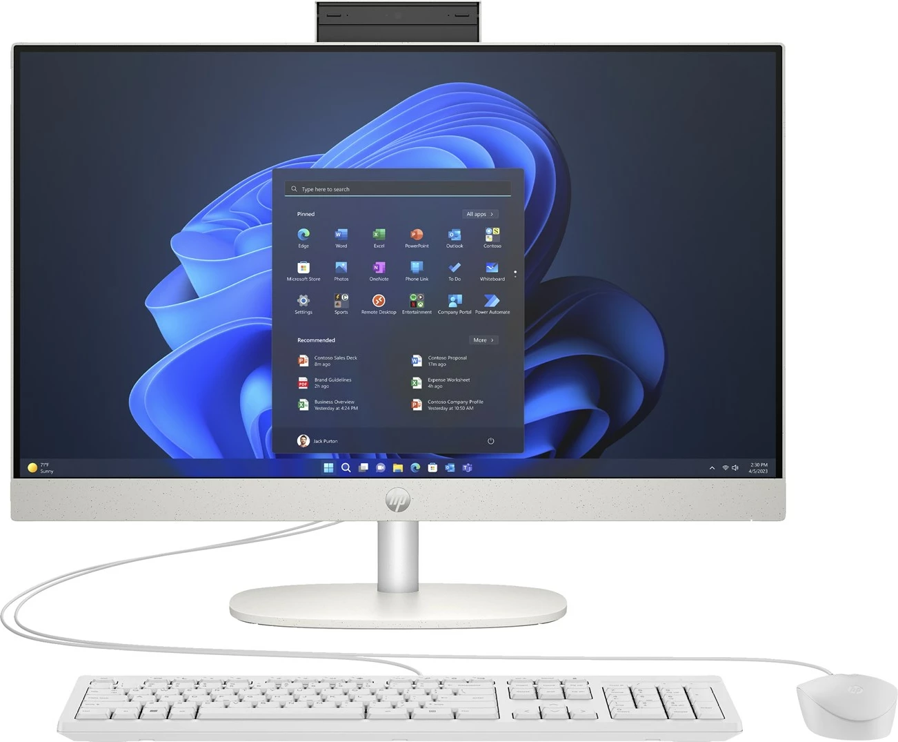 Kompjuter All-in-One HP ProOne 240 G10, Intel Core i5-1335U, 16 GB RAM, 256 GB SSD, 23.8", Bardhë