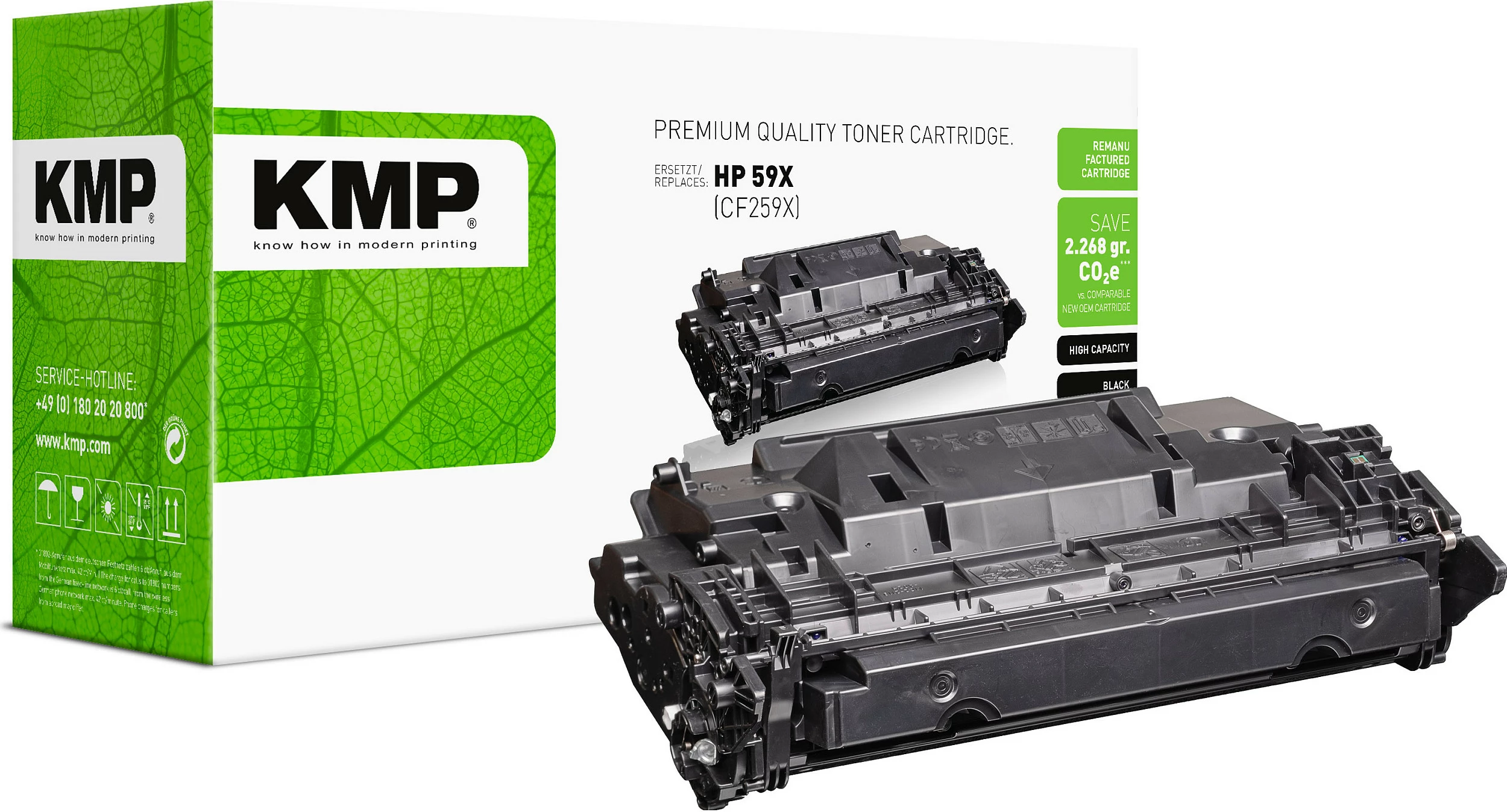 Toner KMP 2557.3000, kompatibil me HP 59X (CF259X), 10.000 faqe, i zi