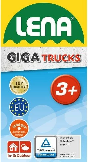 Kamion lodër Lena Giga Trucks 02160, plastikë, 61 cm, e kuqe/e verdhë/e zezë