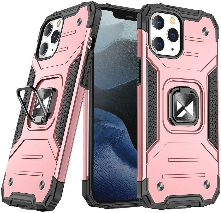 Mbështjellës Wozinsky Ring Armor me mbajtëse gishti dhe këmbëz, për iPhone 13 mini, rozë