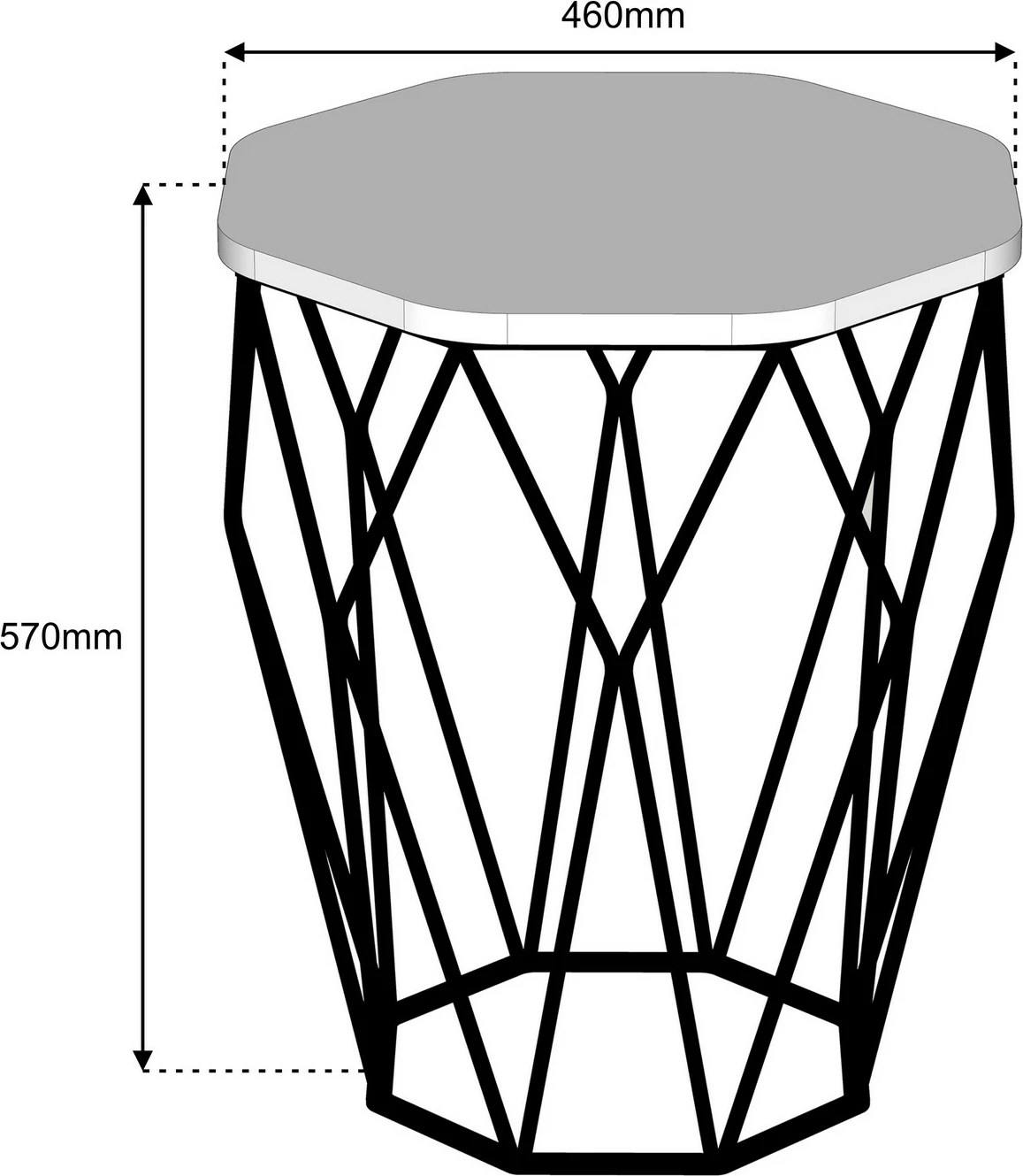 Tavolinë anësore Hanah Home, Sofya, mermer i zi
