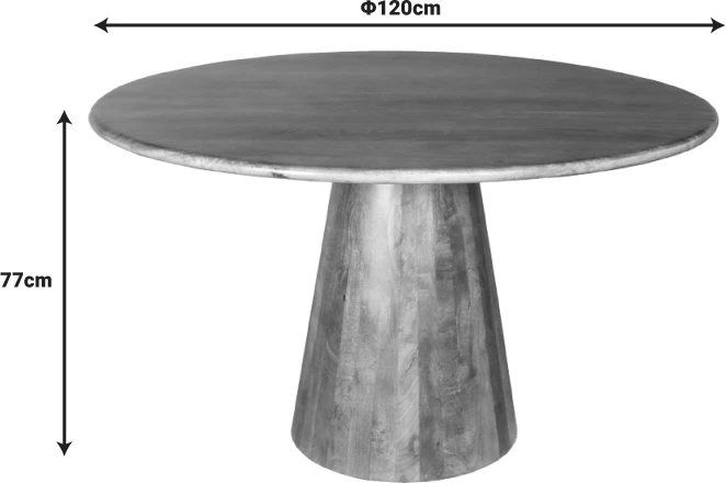 Tavolinë e rrumbullakët Rahma, dru mango, ngjyrë natyrale, D120x77cm