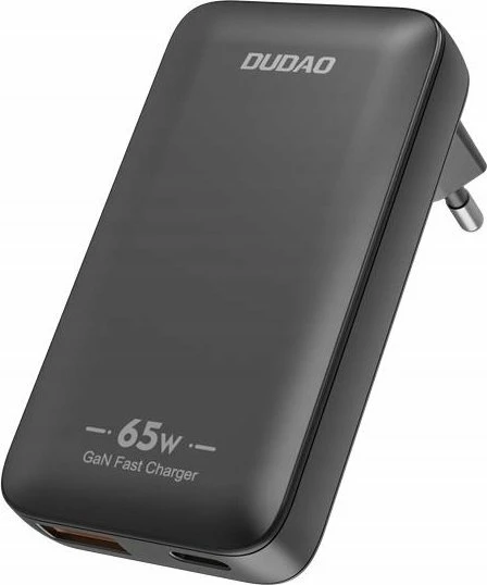 Karikues udhëtimi GaN Dudao A65Q 65W USB-A/USB-C PD, ultrathin, EU/US, i zi