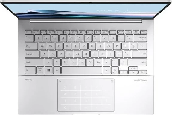 Laptop ASUS Zenbook 14 OLED UX3405MA-PP174W, Intel Core Ultra 5, 16 GB RAM, 1TB SSD, Foggy Silver