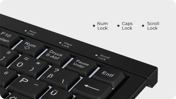 Tastierë KeySonic KSK-3011ELC, me kabllo, LED, QWERTZ, e zezë