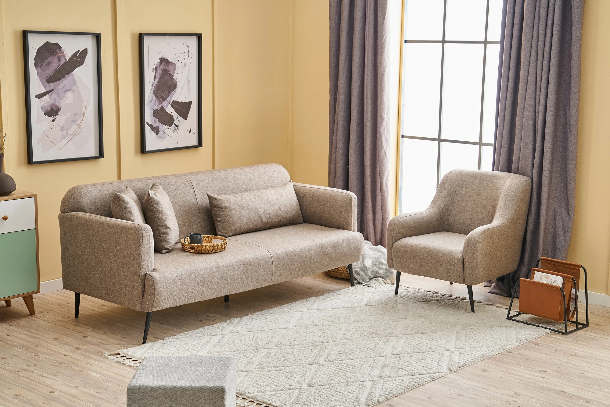 Karrige një vendëshe Revos, kafe, Atelier del Sofa