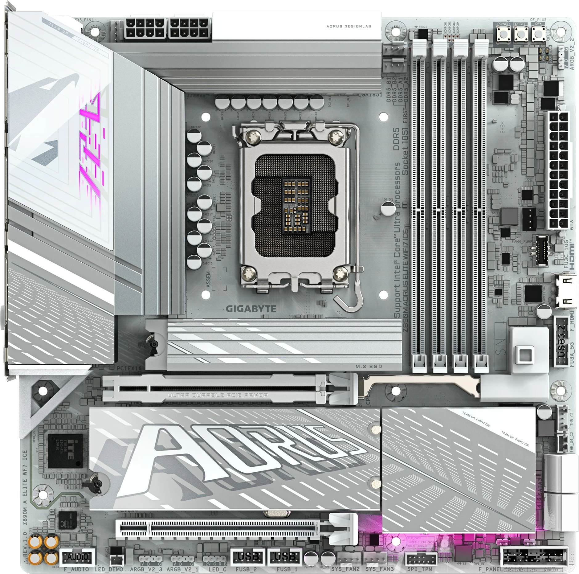 Pllakë amë Gigabyte Z890M Aorus Elite WF7 ICE, mATX, DDR5, e bardhë