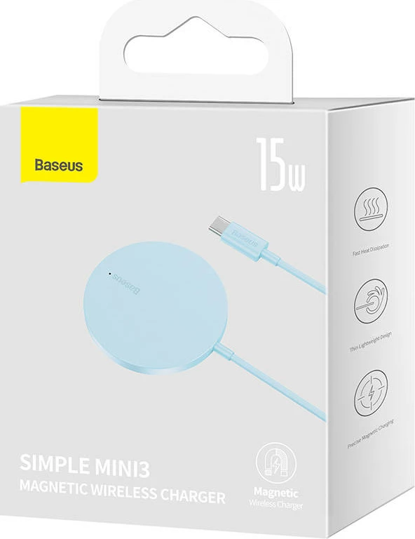 Karikues wireless magnetik Baseus Simple Mini 3, 15W, Kaltër