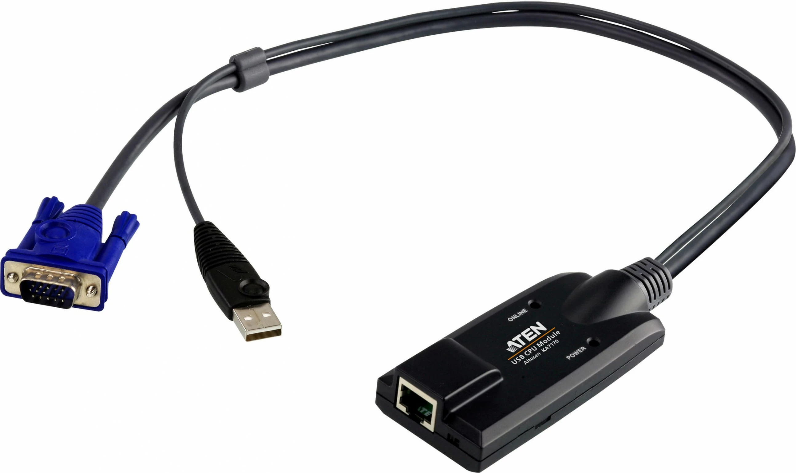 Modul USB CPU ATEN KA7170 për KVM Switch, VGA, RJ-45, i zi