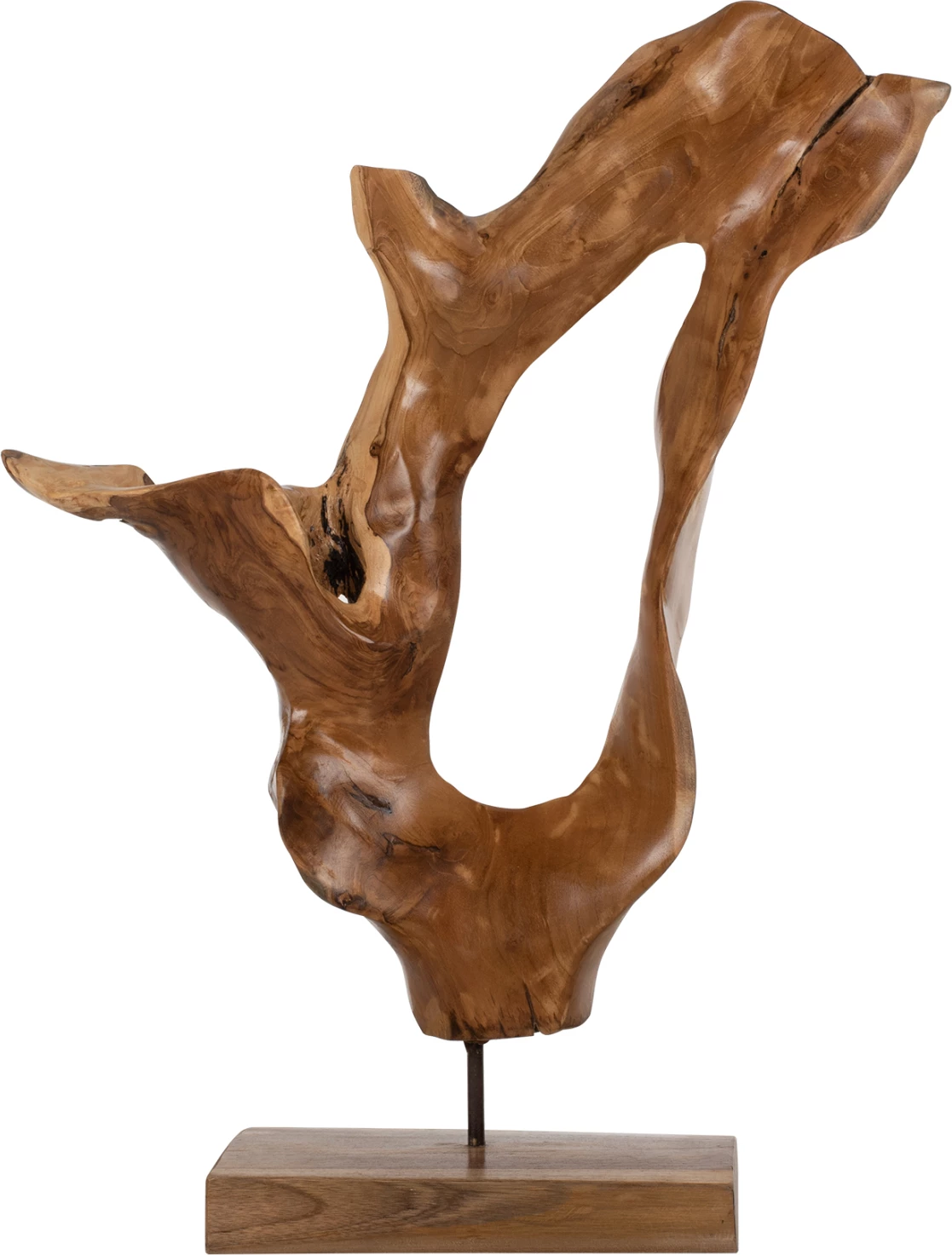 Dekor për tavolinë FH7713, dru tik i fortë, natyral, 26x16x70 cm