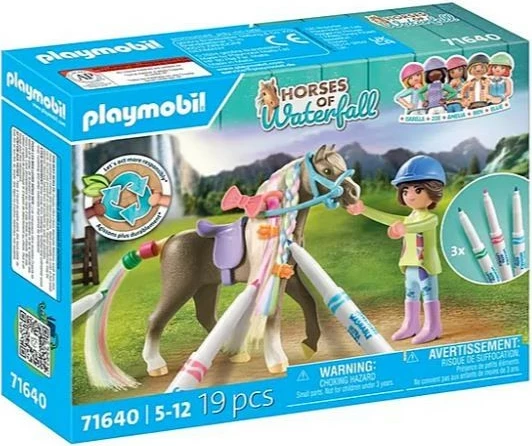 Set kreativ Playmobil Horses of Waterfall 71640 me kalë dhe 3 markera, 19 pjesë