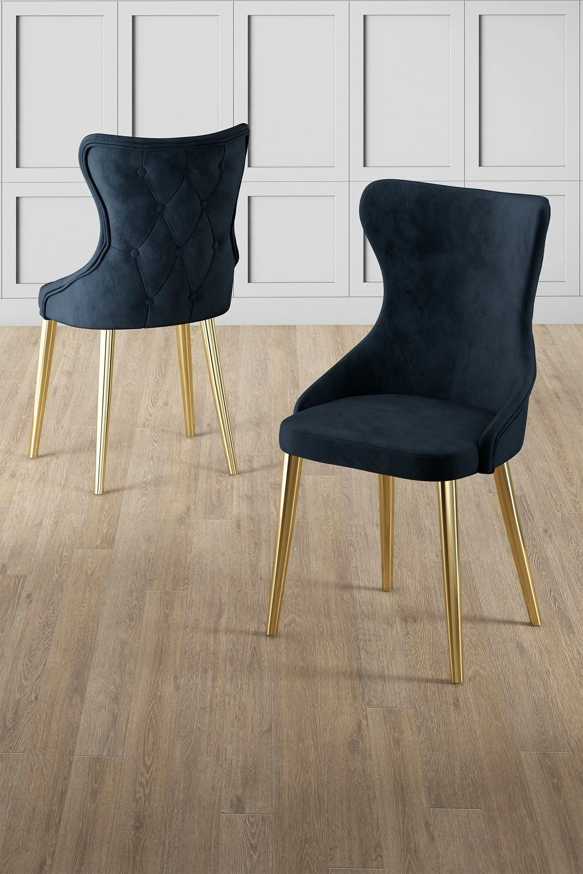 Set karrigesh (6 copë), Hanah Home, Alpa, anthracite, gold