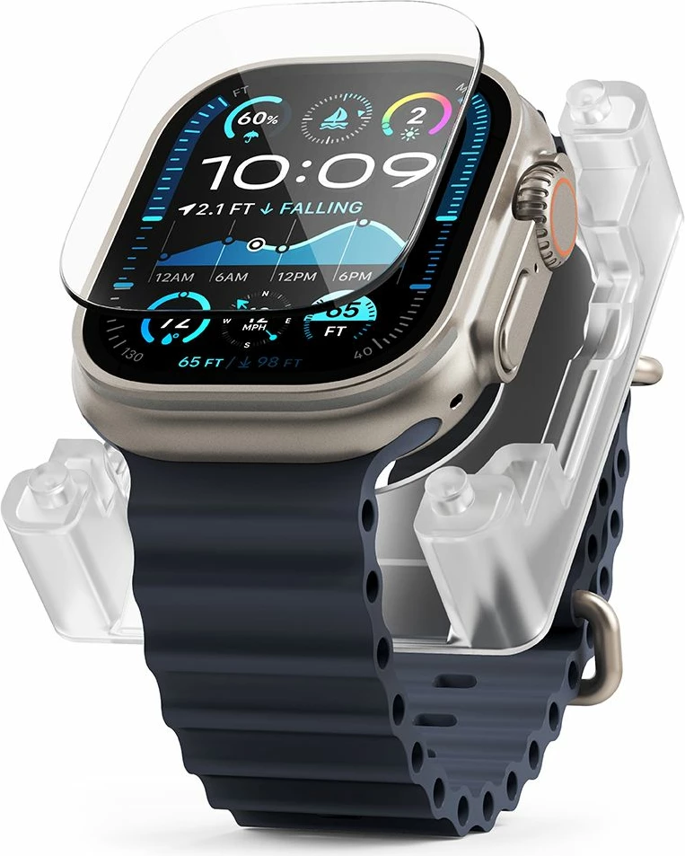 Xham i temperuar për Apple Watch Ultra 1/2 49mm Ringke Easy Slide, Transparent