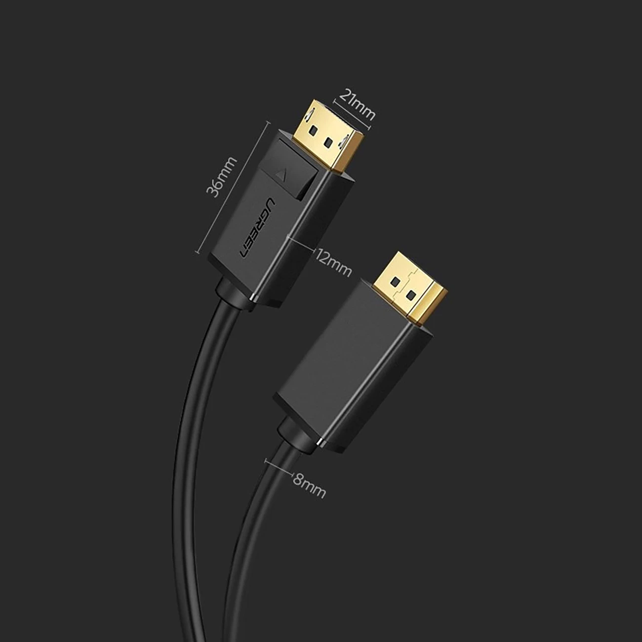Kabllo DisplayPort Ugreen DP102 10244, 1m, 4K, e zezë