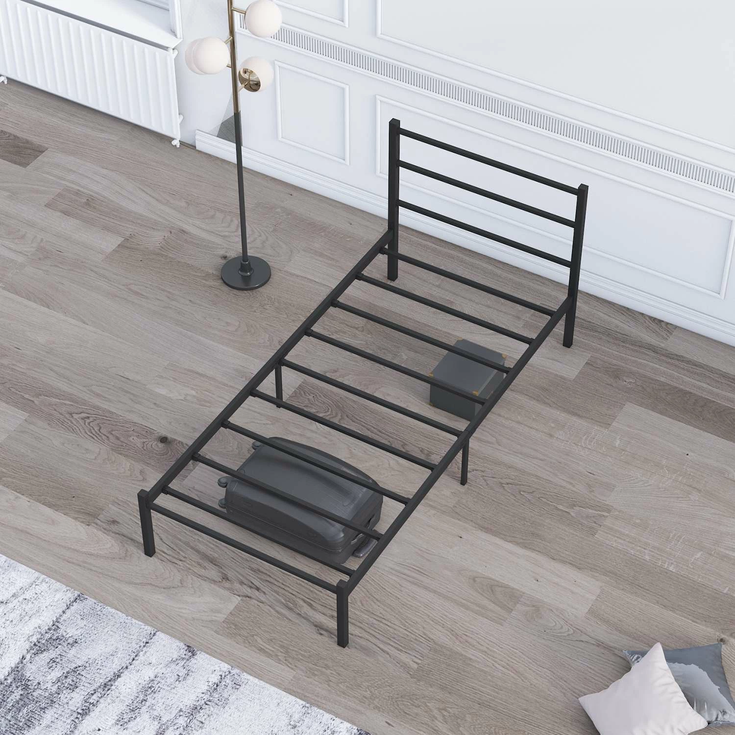 Kornizë krevati teke, ngjyrë e zezë, Skye Decor, 90x200