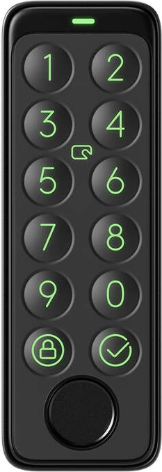 Tastierë dere smart SwitchBot W2500020 me lexues shenjash gishtash, PIN dhe kartë, Bluetooth, IP65, e zezë