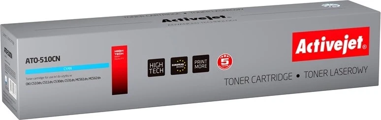 Toner zëvendësues Activejet ATO-510CN për printer OKI, i kaltër