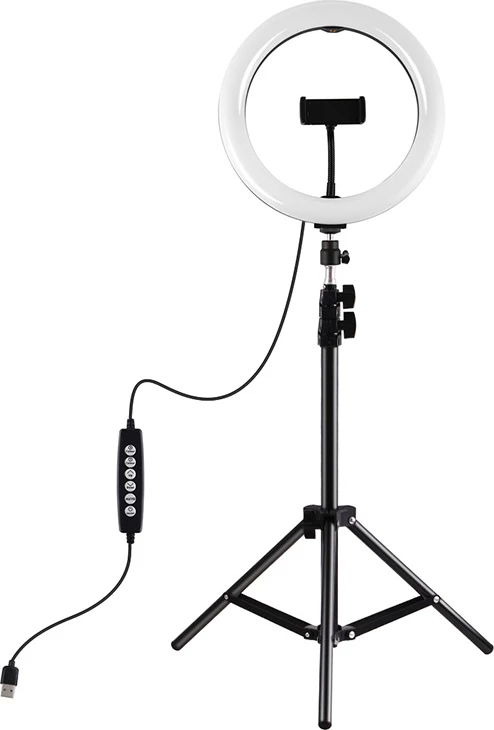 Tripod me ring light Puluz PKT3044, 1.1m, RGBW, për vlog/stream/celular, Set
